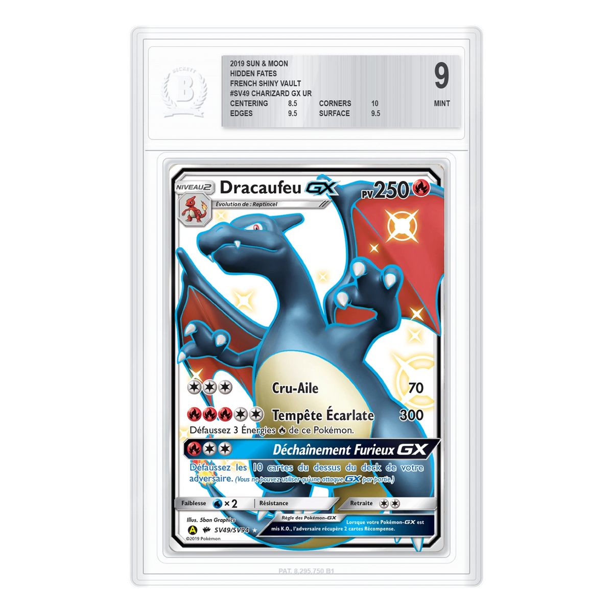 Dracaufeu GX SV49 Destinées Occultes FR gradé BGS 9