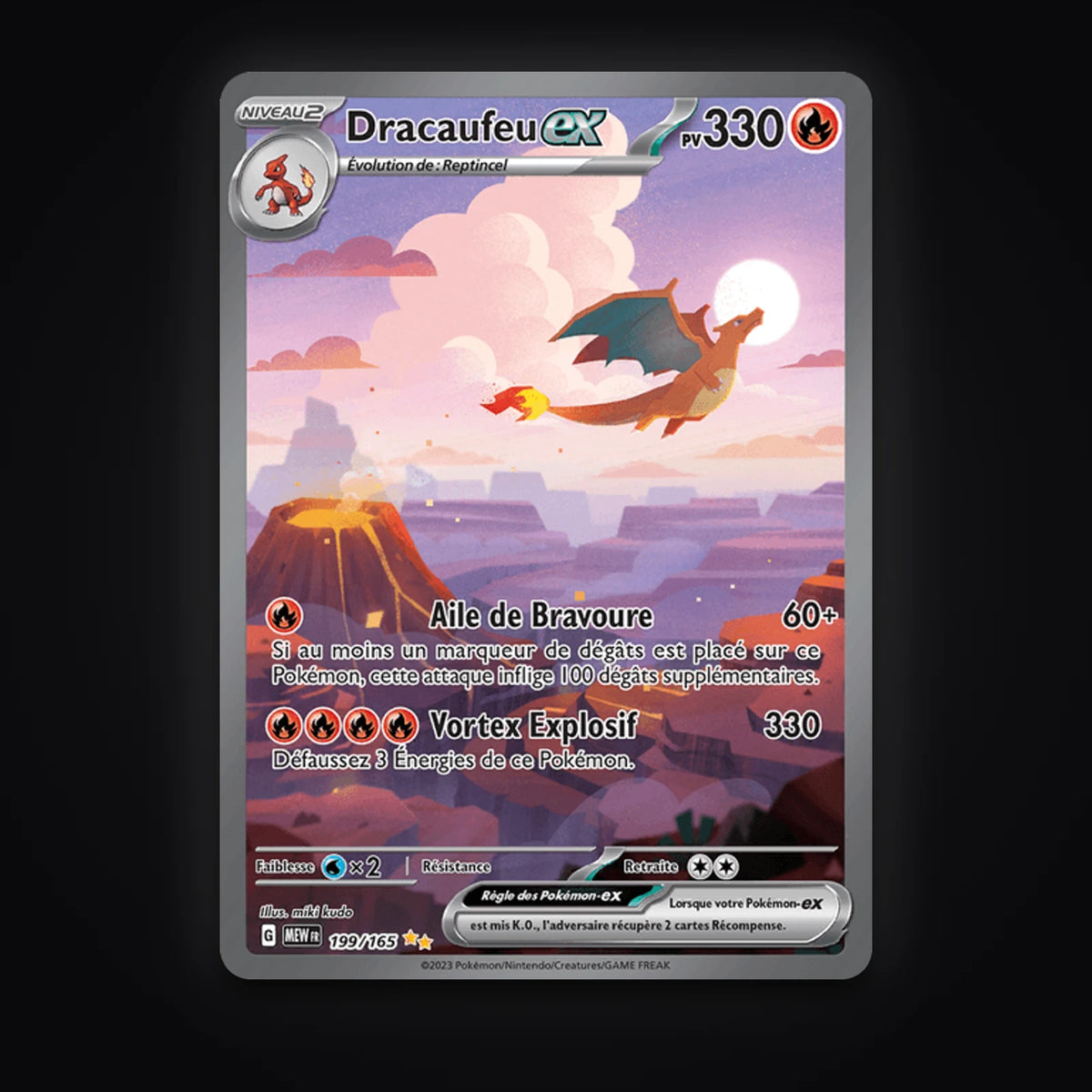 Dracaufeu ex 199/165 Écarlate et Violet 151 carte Pokémon française