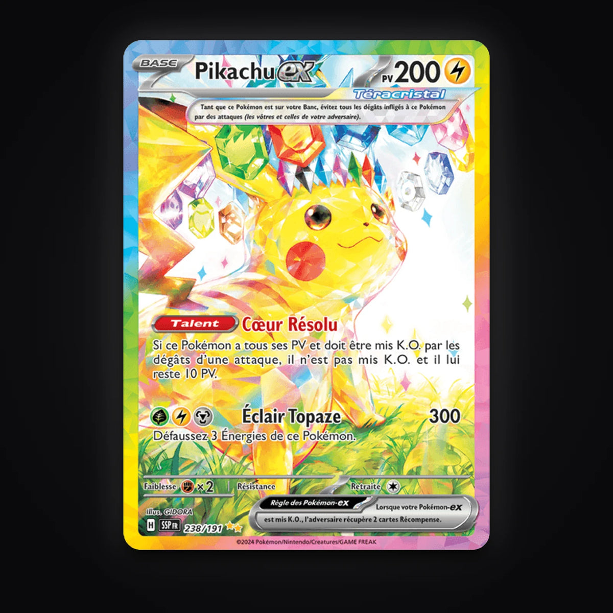 Pikachu ex 238/191 Étincelles Déferlantes carte Pokémon française